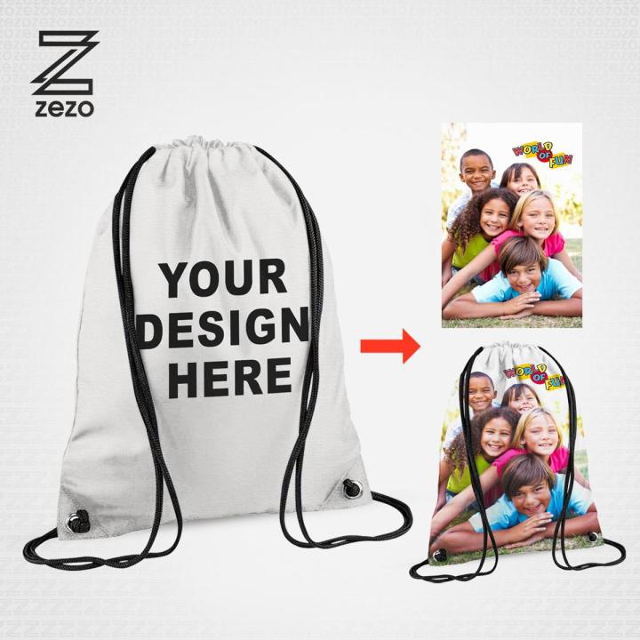 Customized Drawstring Bag (Boys & girls) Digitally printed on Cloth By Zezo