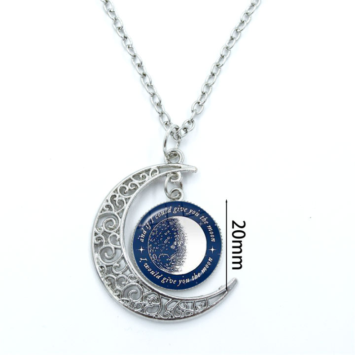 Moon Song Phoebe Bridgers Navy Blue Moon Necklace Accessories Party Boy Lovers Charm Crescent Fashion Girls