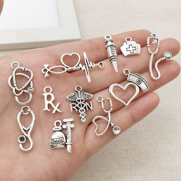 10pcs%20Doctors%20DIY%20Medical%20Signs%20Charm%20Stethoscope%20Nurse%20Hat%20Signs%20For%20Bracelet%20Necklace%20Jewelry%20Key%20Chain%20Ring%20Making%20-%20Image%204