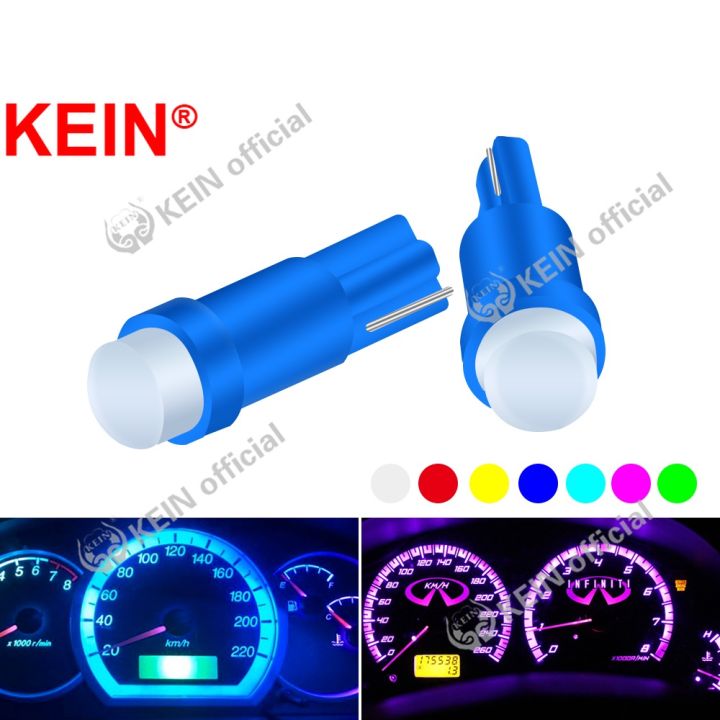 KEIN T5 W3W Dashboard Led Light Meter Led COB Led Car Dashboard Light Auto Bulb Neo Cluster Gauge Wedge Panel Bulbs T5 Lamp Car Styling 12V Instrument Dash Automobile Signal Light White Red Yellow