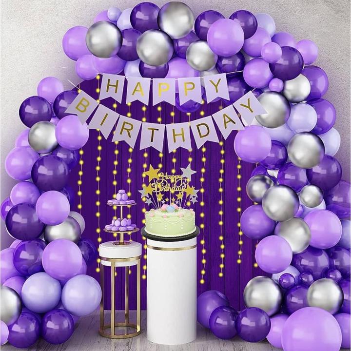 Purple happy birthday theme birthday decoration package birthday decoration kit birthday decoration ideas birthday party deals birthday decoration combo Birthday Decorations Items Online birthday store, balloons, birthday themes for girls, decorations, bi
