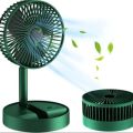 USB Rechargeable Table Fan for Office, 7 inch Portable Folding Travel Fan, Personal Desk Fan 4 Wind Speeds, Small Silent Cooling Fan for Bedroom, Bedside, Desktop, Camp, Tent. 