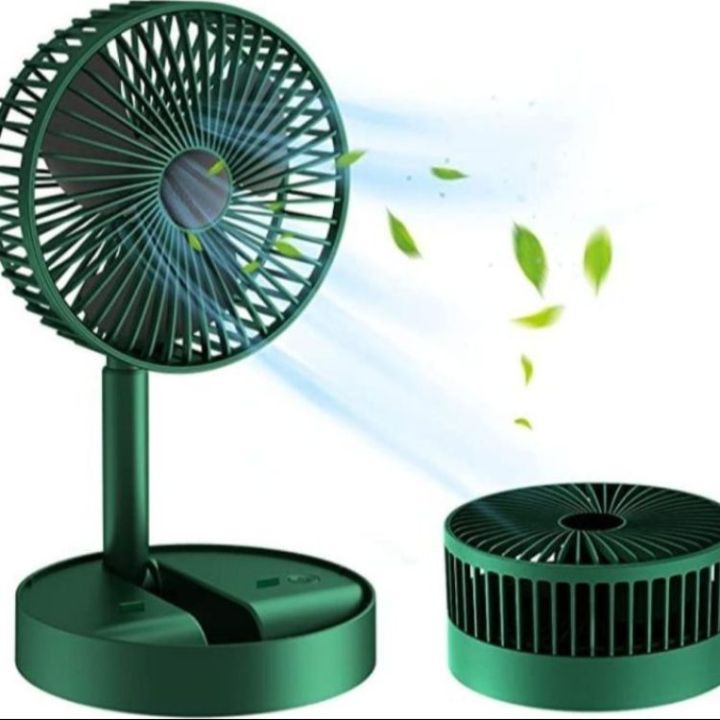 USB Rechargeable Table Fan for Office, 7 inch Portable Folding Travel Fan, Personal Desk Fan 4 Wind Speeds, Small Silent Cooling Fan for Bedroom, Bedside, Desktop, Camp, Tent