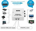 HDMI TO AV Scaler Adapter HD Video Converter Box HDMI to RCA AV/CVSB L/R Video 1080P HDMI2AV Support NTSC PAL , HDMI to AV/RCA CVBS Adapter 1080P Video Converter HDMI2AV Adapter Converter Box Support NTSC PAL Output HDMI AV Adapter. 