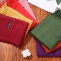 22 Red Scarf Annual Meeting Shawl Solid Color Plain 250 Non-Fading Scarf in Stock Cross-Border Unisex. 