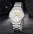 Mens Steel Quartz Wristwatch Date Display Business Style Men's Waterproof Bangle Watches. 
