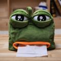 Cartoon Sad Pepe Frog Anime Plush Tissue Box Creative Doll Plush Toy Funny Toys Sad Frog Doll. 
