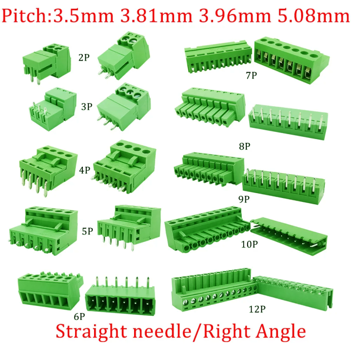 5Pair 15EDG KF2EDG 3.5mm 3.81mm 3.96mm 5.08mm Screw Terminal Block 2-12Pin Male Plug Female Socket Pin Header Wire Connector