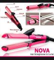 Modshell 2 in 1 Hair Straightener - 2 in 1 Hair Beauty Set - Baal Sidhe Karne Wali Straight Machine - Curler and Straightener 2 in 1 (Pink). 
