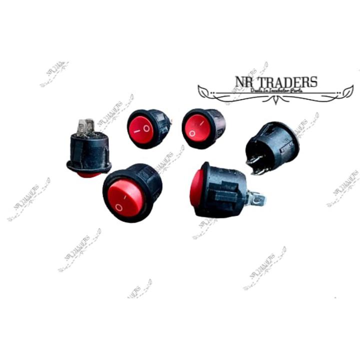 6pcs KCD-1 Round Button 20x28mm Mini Switch 2-Pin SPST Snap-in On/Off Rocker Switch Arduino DC Motor Fan Pump
