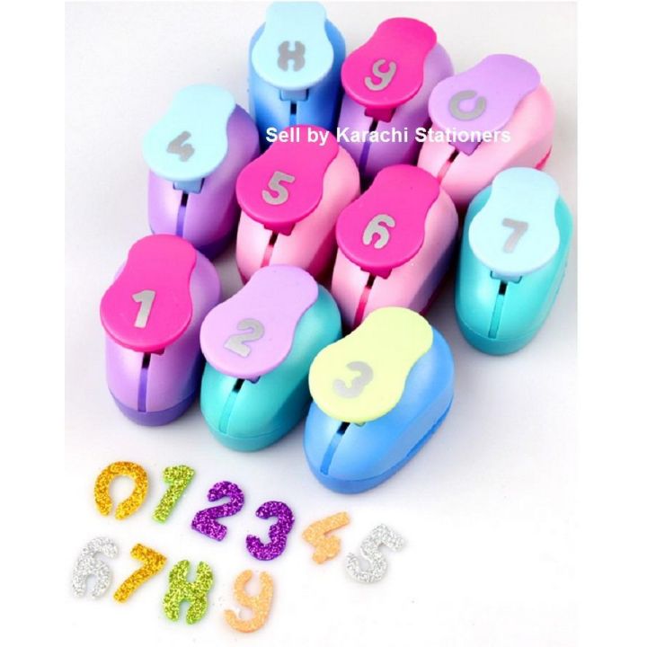10Pcs 0 To 9 Large Size 16Mm Cutout Craft Punch Arabic Numbers Diy Assorted Paper Punching Machine Craft Punch Km8805