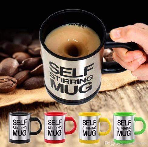 Self Stirring Coffee Mug Cup - Electric Stainless Steel Automatic Self Mixing & Spinning Home Office Travel Mixer Cup