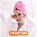 Best Hair Drying Cap Towel Hair Wrap Towel Quick Dry Cap Towel 100% Cotton Turban Style Hair Wrap Cap Towel With Button Supper Absorbent Quick Dry Best for Specially Sauna Bath and All Commercial Parlor use Multi Color. 