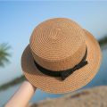 Fashion Hawaiian straw hat sun hat Cute Women sun hats bow hand made women straw cap beach big brim hat casual girls summer cap. 