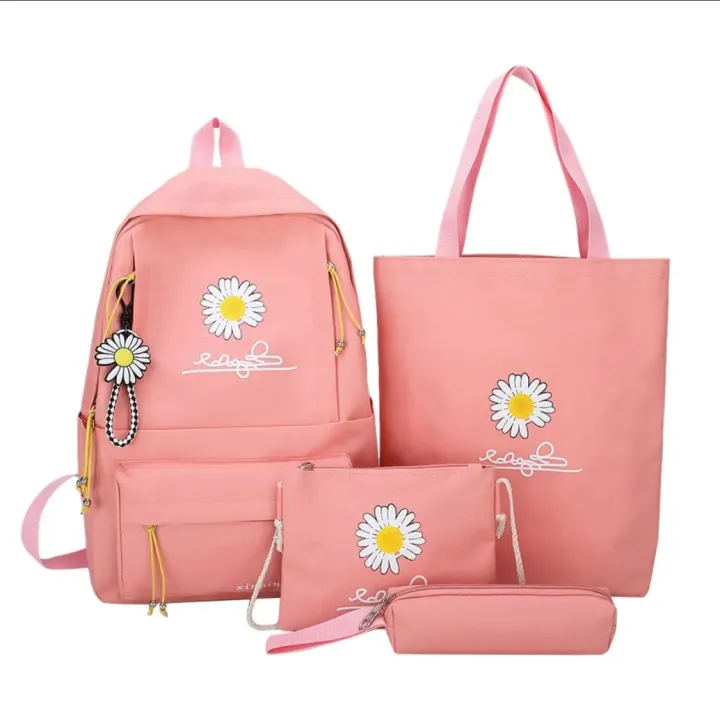 4pcs/Set%20Student%20School%20Bag%20Backpack%20Flower%20Daisy%20Printing%20Large%20Capacity%20Canvas%20Backpack%20INS%20Simple%20Crossbody%20Bag%20For%20Teenager%20-%20Image%206