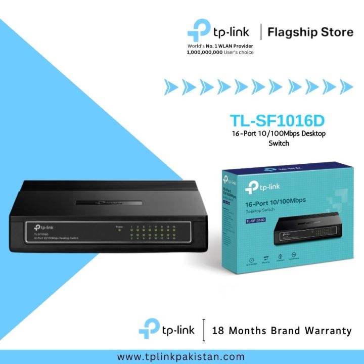 TP-Link Network Desktop Switch TL-SF1016D 16-Port 10/100Mbps - 18 Months Brand Warranty