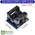 SOP8-SOP16 to DIP8 Wide-body Seat Wide 150mil 200-209mil Programmer SOP8 Adapter Socket for EZP2010 EZP2013 CH341A IC test by Electrica. 