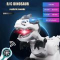 Remote Infrared Control T Rex Dinosaur With Shining Light Realistic Sound Walking Story Robot Toy. 