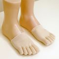 Heelless Liner Cotton Socks Silicone Anti-slip Lining Open Toe Sock With Invisible Forefoot Cushion Foot Pad Socks Pain Relief. 