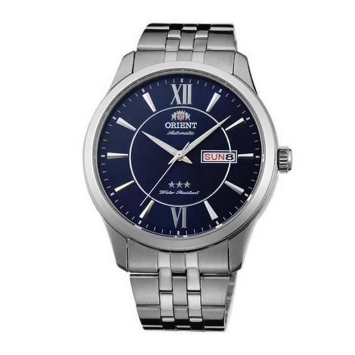 Orient Blue Dial Silver Stainless Steel Watch For Men FAB0B001D9
