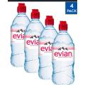 Evian water 0.75ml sport cap (pack of 4). 