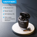 Vention Elf E02 Wireless Earbuds Bluetooth 5.3 Earphone Smart Noise Reduction Sweatproof Half in-Ear Headset Mini Microphone Touch Control TWS True Wireless Earphones. 