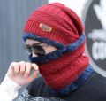 Winter Woolen Cap for Men And Women, Beanie Neck Warmer Cap Full Set, 2 Piece Garam Muffler Topi For Ladies, Winter Collection, Knitted Hat Scarf Cap, Winter Cap With Neck Cover, Cap With Neck Warmers, stylish skull cap, Thicken Hedging Balaclava Skullies. 