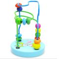 Montessori Wooden Toys Wooden Circles Bead Wire Maze Roller Coaster Educational Wood Puzzles Boys Girls Kid Toy 6+ Months. 
