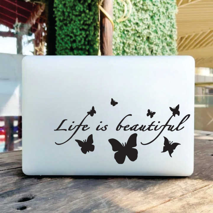 Life is beautiful New desing Vinyl Decal Laptop Sticker, Laptop Stickers for Boys and Girls, Bike Stickers, Car Bumper Stickers by Sticker Studio
