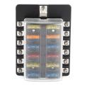 Fuse Box Replacement 12-Way Blade Block Holder With LED. 