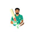Babar Azam Sticker for Boys and Girls Cricket Fans Bobby No 1 (Pack of 2). 