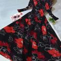 crinkle chiffon full length maxi with beautiful flower design. 