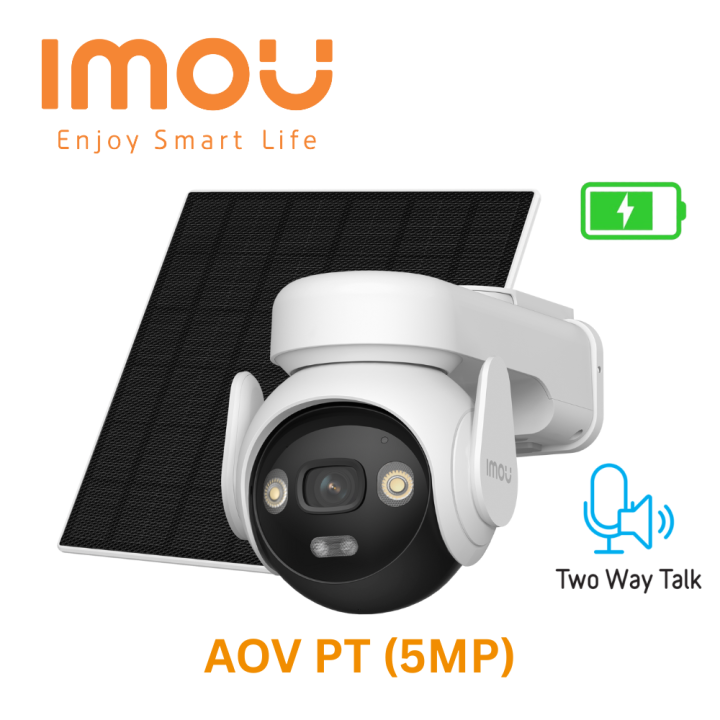 IMOU AOV PT (5MP) Unlimited Battery Life 4G+Wi-Fi Dual Connection | AI Powered Human Detection 3K UHD Image