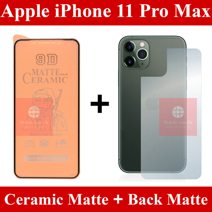 Apple iPhone 11 Pro Max Matte Front Protector Glass 9D | 5D | 11D + Back Protector Carbon Sheet Apple iPhone 11 Pro Max