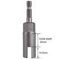 2 Pack Deep Power Wing Nut Driver, Slot Wing Nuts Drill Bit Socket, Wrenches Tools Set for Panel Nuts Screws Eye C Hook Bolt, 1/4 Inch Hex Shank - Silver. 