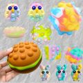 3D Pop it Fidget Burger Ball Toys Decompression Among Us Finger Squeeze Toys for Family Interactive Sensory Toys. 