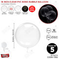 18 Inch Large Size PVC Bobo Balloons Pack of 1, 5 & 10 Pcs, Transparent Bubble Balloon Party Ballons Clean Bobo Baloons & Sticks For Birthday Party Weddings Anniversary Bridal Shower Baby Shower Celebrations Farewell Party Decor. 