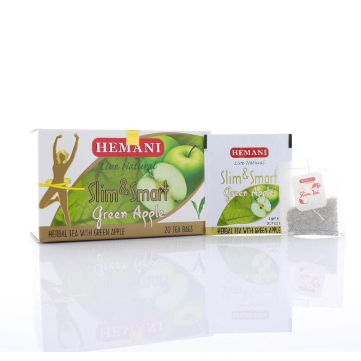 𝗛𝗘𝗠𝗔𝗡𝗜 𝗟𝗜𝗩𝗘 𝗡𝗔𝗧𝗨𝗥𝗔𝗟 - GREEN APPLE SLIM & SMART TEA 20 T-BAGS