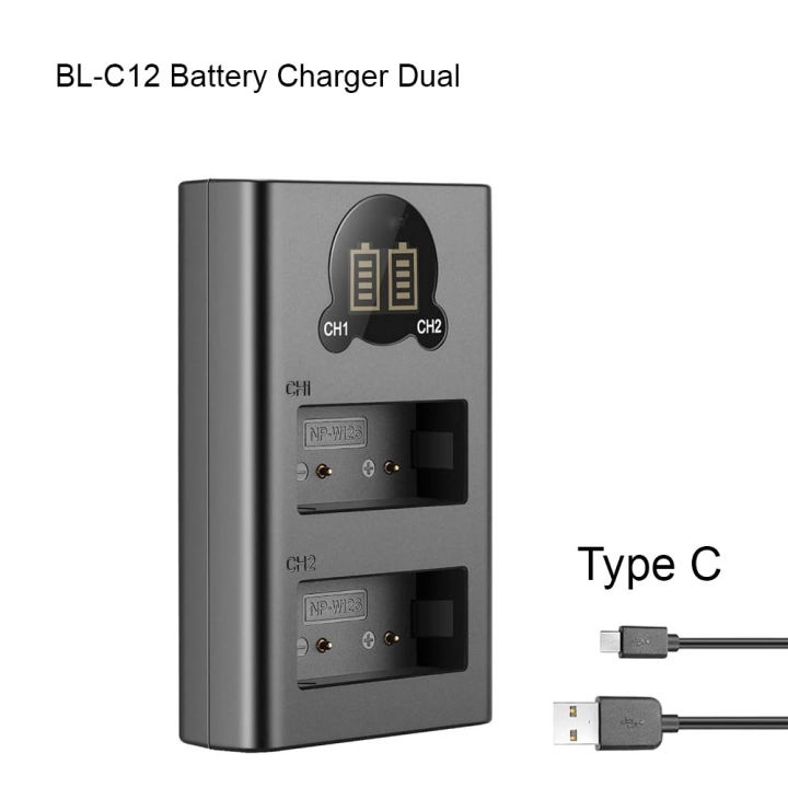 DMW-BLC12 Smart LED Dual USB Charger Compatible with Panasonic Lumix DMC-G85, DMC-FZ1000, DMC-FZ200, DMC-G5, DMC-G6, DMC-G7, DMC-GX8 Cameras