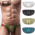 Men Low Waist Briefs Low-rise See-through Hollow Out Hip Lifting U-convex Men Briefs Men Underwear. 