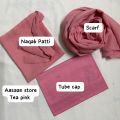Chiffon Georgette Hijab Scarf Plus Niqab Patti Plus Cap stoller for girls and women Easy to wear Plain Chiffon Georgette Hijab Stoller Scarf-  Dupattas. 