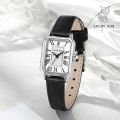 LUCKYFOX Women's Watch Luxury Rectangle Pointer Quartz Watch Rome Fashion Analog PU Leather Wrist Watch. 