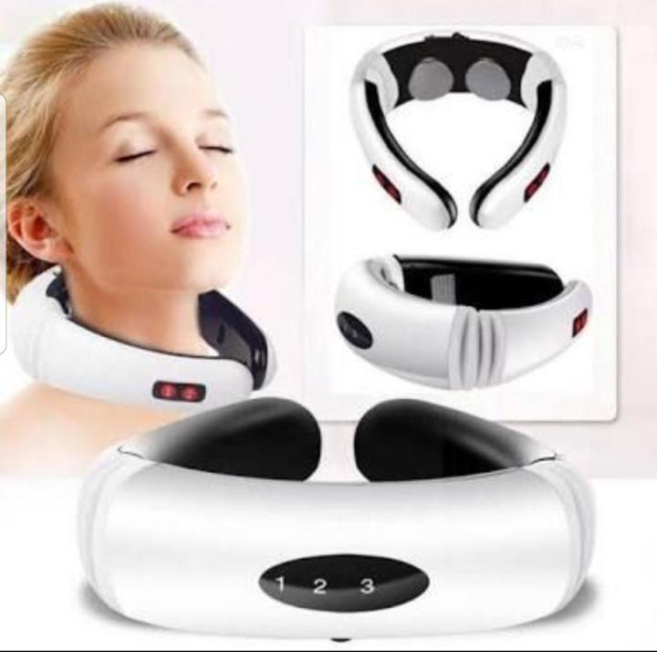 Electric Pulse Neck Massager - White And Black