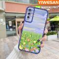 YIWESAN Case For vivo y12s Case Oil Painting Green Grass Thin Shockproof Square Edge Silicone Casing Full Lens Cover Camera Protect Cases Softcase. 