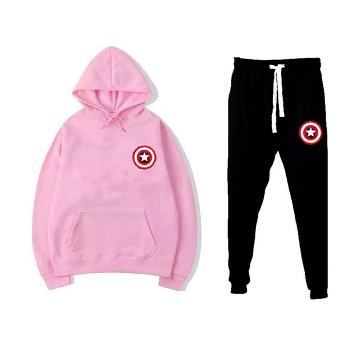 Captain Logo Fashion Hoodie And Trouser Winter Arrival 2022 Collection Warm Fleece Track suit Drawstring Hood Best Outfits For Men