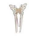 Butterfly Hair Clip With Long Tassel Hair Accessories For Women Elegant Imitation Pearl Rhinestone Shark Hairpins Jewelry. 
