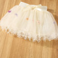 Summer New Girls' Baby Skirt Pommel Skirt With Hem Lace Flower Decoration Light Princess Skirt Gauze Skirt. 