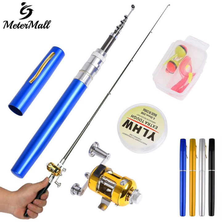 MeterMall Fishing Rod Reel Combo Set Mini Telescopic Portable