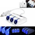 Car Adaptor Triple 3Con Port & 2 Usb Port. 