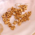 Handmade DIY Kids Jewelry Hollow 18K Gold Plated Old English Letter Pendant Necklace Stainless Steel Alphabet Initial Necklace. 